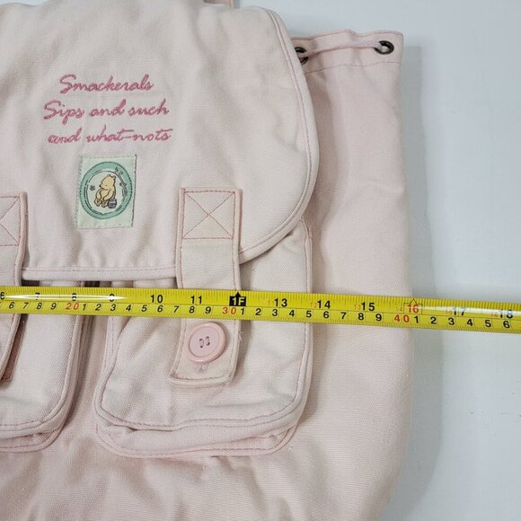 Winnie the Pooh Pink Canvas Backpack – "Smackerals & What-Nots" 16"x14"x6" - Picture 12 of 14